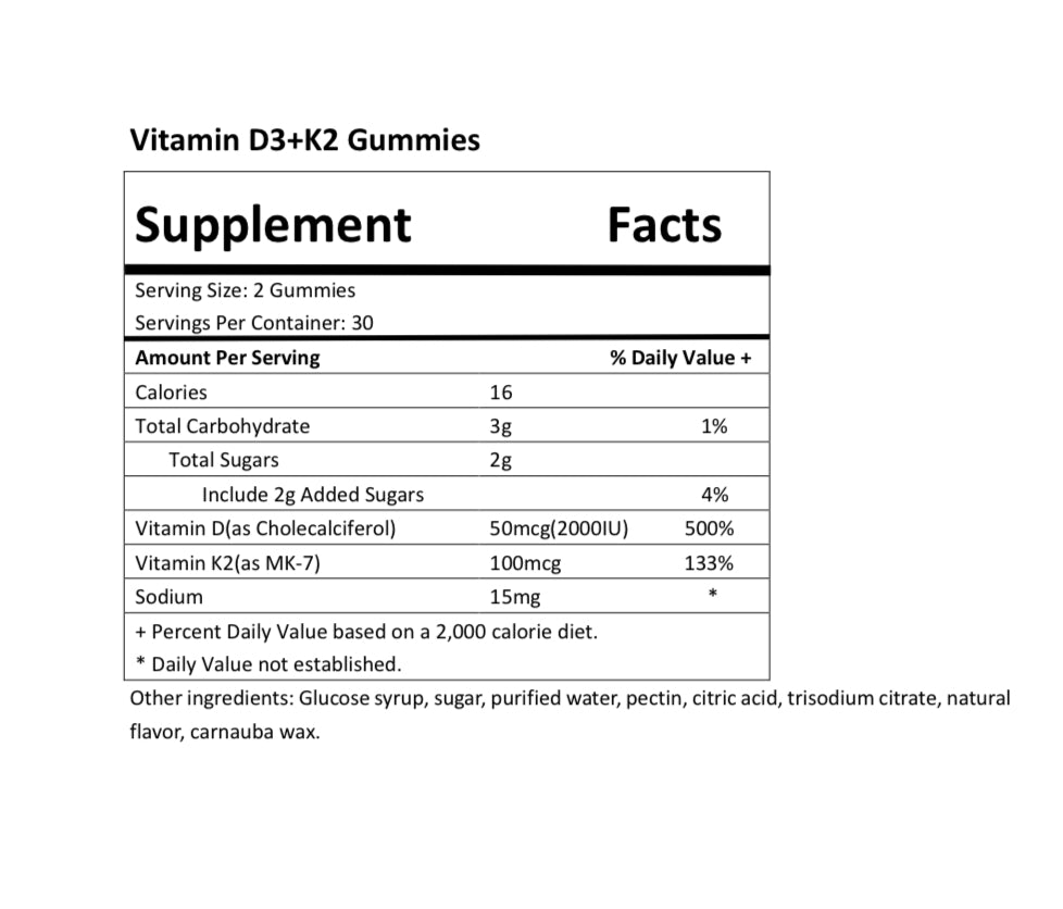 U-VIT by U-Test Vitamin D and K2 Gummies