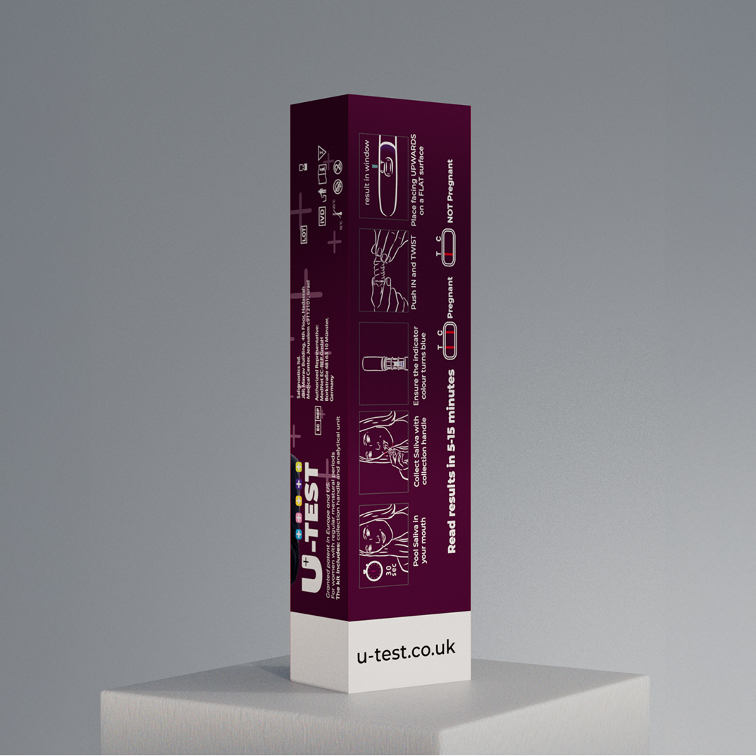 U-test product packaging on a gray background