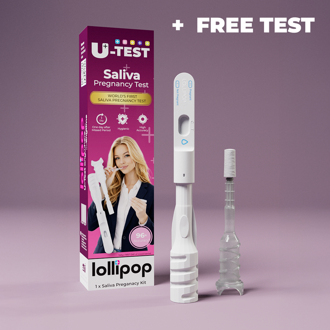 U-Test Lollipop saliva pregnancy test with a free extra test